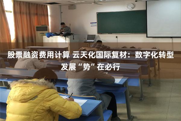 股票融资费用计算 云天化国际复材：数字化转型发展“势”在必行