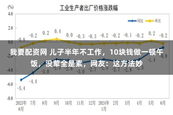 我要配资网 儿子半年不工作，10块钱做一顿午饭，没荤全是素，网友：这方法妙