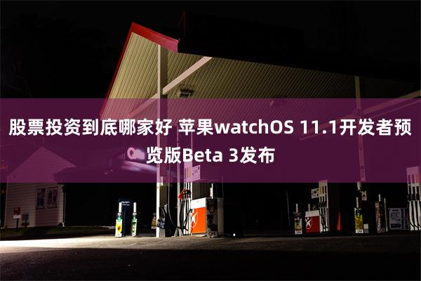 股票投资到底哪家好 苹果watchOS 11.1开发者预览版Beta 3发布