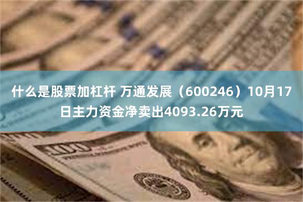 什么是股票加杠杆 万通发展（600246）10月17日主力资金净卖出4093.26万元