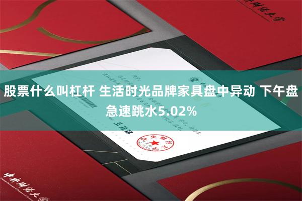 股票什么叫杠杆 生活时光品牌家具盘中异动 下午盘急速跳水5.02%